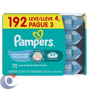 Pack Lenço Umidecido Cuidado De Bebê Pampers Pacote Leve 4 Pague 3