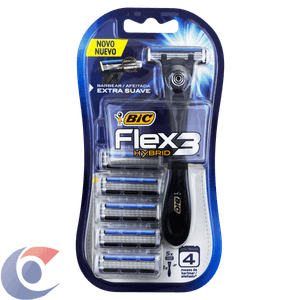 Aparelho De Barbear Bic Flex 3 Hybrid Cartucho C/5un