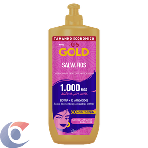 Creme Para Pentear Antiquebra Niely Gold Salva Fios Frasco 500ml Tamanho Econômico