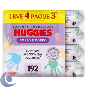 Toalha Umedecida Huggies One&Done Pack 4x48 Leve+Pague-