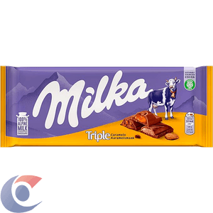 CHOC MILKA 90G TRIP CARAMEL/CHOC