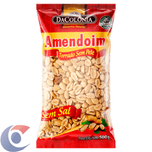 Amendoim Torrado Dacolônia Sem Pele 500g
