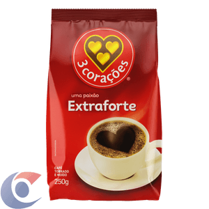 Café 3 Corações Torrado E Moído Extraforte Pacote 250g