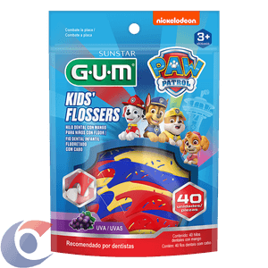 Fio Dental Gum Com Cabo Patrulha Canina Sabor Uva 40 Un