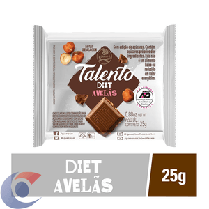 Chocolate Garoto Talento Diet Com Avelãs 25g