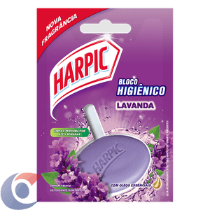 Harpic Limpador E Aromatizador Sanitário Em Bloco Higiênico Lavanda 26g