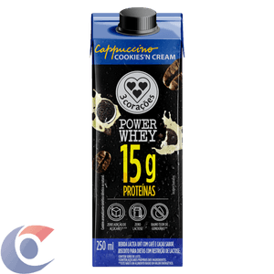 Bebida 3 Corações Cappuccino Power Whey Cookies N Cream 250 Ml