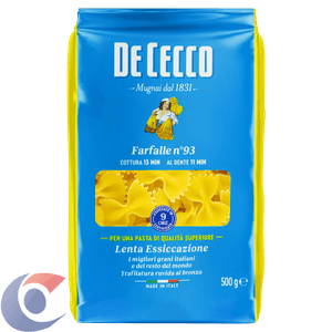 Macarrão Italiano N°93 De Cecco Farfalle 500g