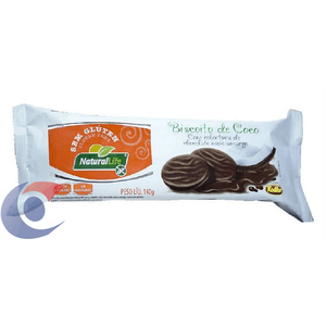 Biscoito Natural Life Coco Com Cobertura De Chocolate Sem Glúten 140g