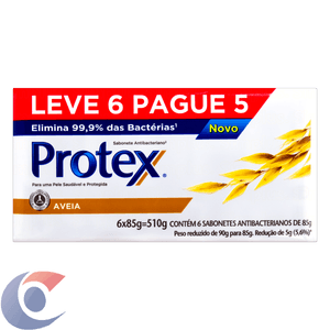 Sabonete Antibacteriano Em Barra Protex Aveia 85g - Leve 6, Pague 5