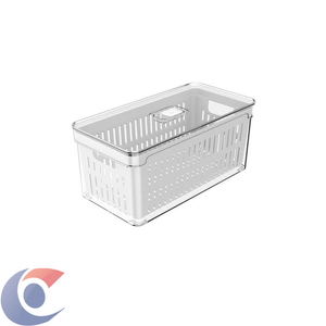Organizador De Geladeira Com Cesto Clear Fresh 30 X 15 X 13cm - Natural