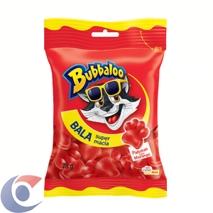 Bala Morango Patinhas Bubbaloo Pacote 75g