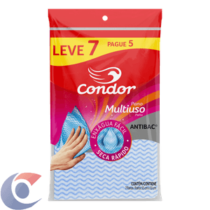 Pano Multiuso Azul Condor Antibac Leve 7 Pague 5 Un