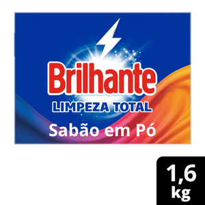 Sabão Em Pó Brilhante Limpeza Total 1,6kg
