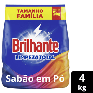 Sabão Em Pó Brilhante Limpeza Total 4kg