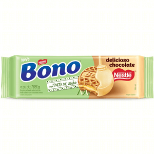 Biscoito Bono Recheado Torta De Limão Coberto Com Chocolate Branco 109g