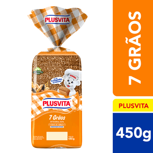Pão De Forma Plusvita 7 Grãos 100% Integral 450g