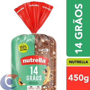 Pão De Forma Nutrella 14 Grãos 450g