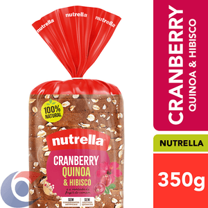 Pão Cranberry, Quinoa & Hibisco Nutrella 350g