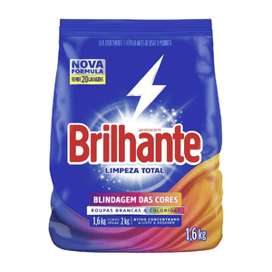 LAVA ROUPAS EM PO BRILHANTE CUIDADO TOTAL 800G