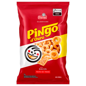 Salgadinho De Trigo Bacon Elma Chips Pingo D'Ouro Classicos Pacotão 76g