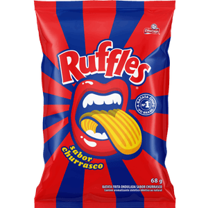 Batata Frita Ondulada Churrasco Elma Chips Rufles Pacote 68g