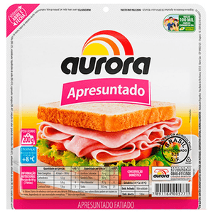 Apresuntado Fatiado Suino Aurora 180g