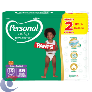 Fralda Descartavel Pants Personal Baby Total Protect Xxg Pacote Leve 36 Pague 34 Un