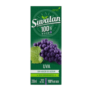 Suco Suvalan Uva 100% Sem Açúcar 200ml