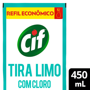 Desinfetante De Banheiro Especialista Cif Tira Limo Com Cloro Refil Econômico 450ml