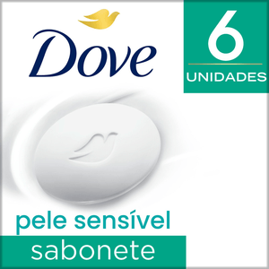 Kit Sabonete Em Barra Dove Pele Sensível 90g 6un