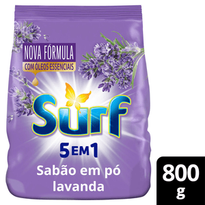 Sabão Em Pó 5 Em 1 Surf Lavanda 800g