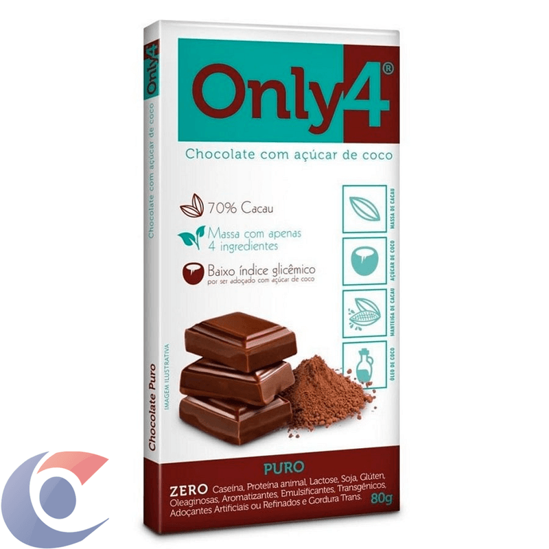 CHOC-ONLY4-70-CACAU-S-GLUT-LAC-80G-PURO