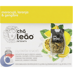 Chá Leão Senses Maracujá, Laranja & Gengibre 220g