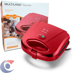 Sanduicheira Minigrill Multilaser Gourmet Vermelha 127v
