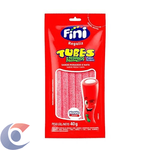 Bala Fini Tubes Morango Azedinho 40g