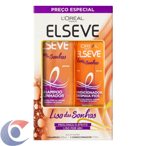 Kit Shampoo 375ml + Condicionador 170ml Elseve Liso Dos Sonhos