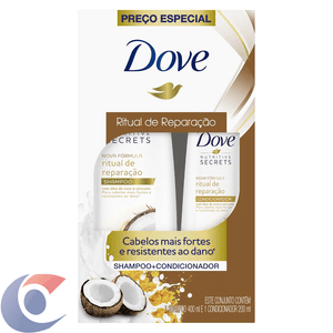 Kit Shampoo 400ml + Condicionador Dove Ritual De Reparação 200ml