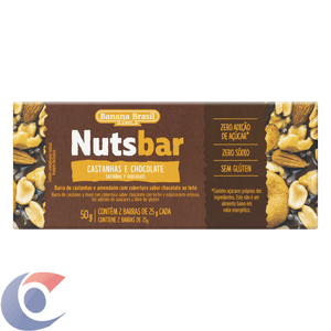 Barra Nuts Bar Castanha Com Chocolate 50g