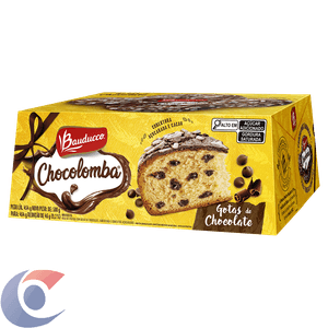 Bolo De Páscoa Com Gotas De Chocolate Cobertura Açucarada E Cacau Bauducco Chocolomba Caixa 454g