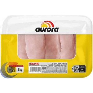 Filezinho de Peito de Frango Congelado Aurora Bandeja 1kg