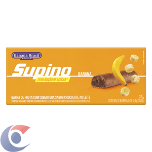 Barra De Fruta Supino Zero Adição De Açúcar Banana E Chocolate 72g