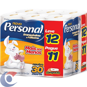 Papel Higiênico Neutro Personal Folha Simples 30m - Leve 12, Pague 11
