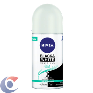 Desodorante Rollon 48h Nivea Invisible Black & White Fresh Feminino 50ml