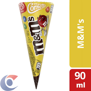 Sorvete Kibon Cornetto M&Ms Com Pontinha Recheada Com Chocolate 62g