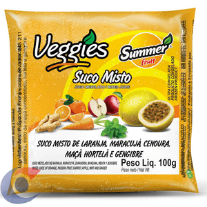 Polpa De Suco Misto Congelado Summer Fruit Veggies Maracujá 100g
