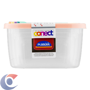 Conjunto 5 Potes Plasutil Conect Retangular