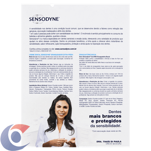 Creme Dental Sensodyne Branqueador 2x50g Grátis 1 Enxaguante Bucal