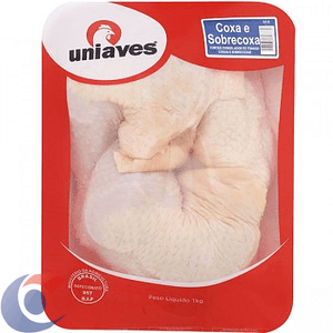 Coxa E Sobrecoxa De Frango Uniaves Bandeja 1kg