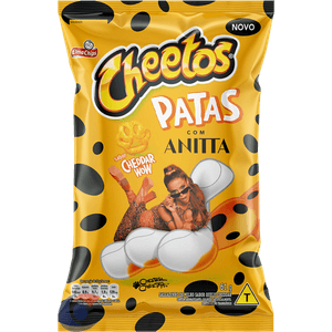 Salgadinho De Milho Cheddar Wow Patas Com Anitta Elma Chips Cheetos Pacote 61g